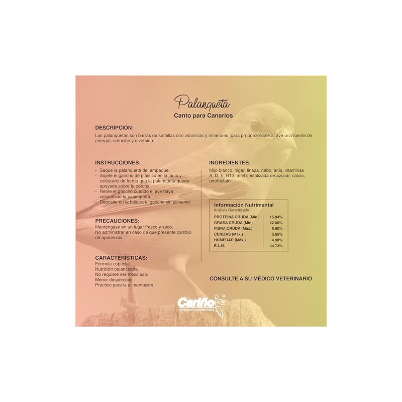 PALANQUETA Canto Canario (2 Barras 90G) CARINO