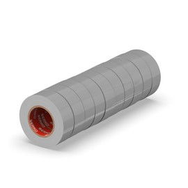 ERKO Isolierband Grau 10er Pack 15mm x 10m PVC, Elektrische Leitungen Reparatur, Hochflexibel mit starker Klebekraft, Chemiebeständig, Wasserfest