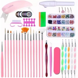 DFG BEAUTY Set Uñas Lámpara Uv Led Taladro Drill Y Decoración Portátil