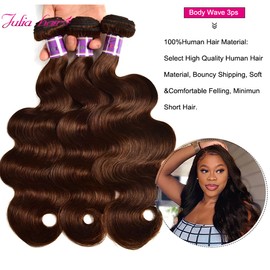 Julia Brown Highlight Ombre Body Wave Human Hair Weave 3 Bundles 24 22 20inch ,10A Brazilian 100% Remy Honey Blonde Human Hair Weft Extensions Piano Color