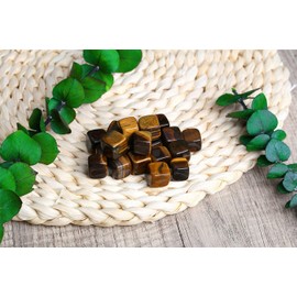 ZHIYUXI 10 PCS Natural Tiger's Eye Healing Crystals Polished Quartz Thumb Energy Stone Palm Reiki Energy Collection Decor Stones Gifts