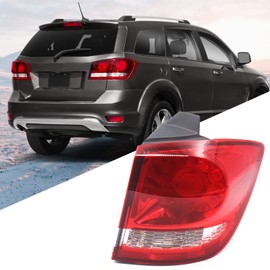 VLINCAR for 2011-2018 Dodge Journey Tail Lights Assembly Led Rear Light Taillight Lens Brake Lamp with Bulb Right Passenger Side RH 68078464AD CH2805105­