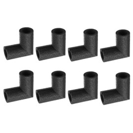 Rebower 8pcs Elbow Insulation Foam Tube Connector 1 1/16" ID x 1 5/8" OD 3" Heat Preservation Elbow Foam Pipes [for Tubing Outdoor Water Pipe Protection] - 27mmx42mm / Black
