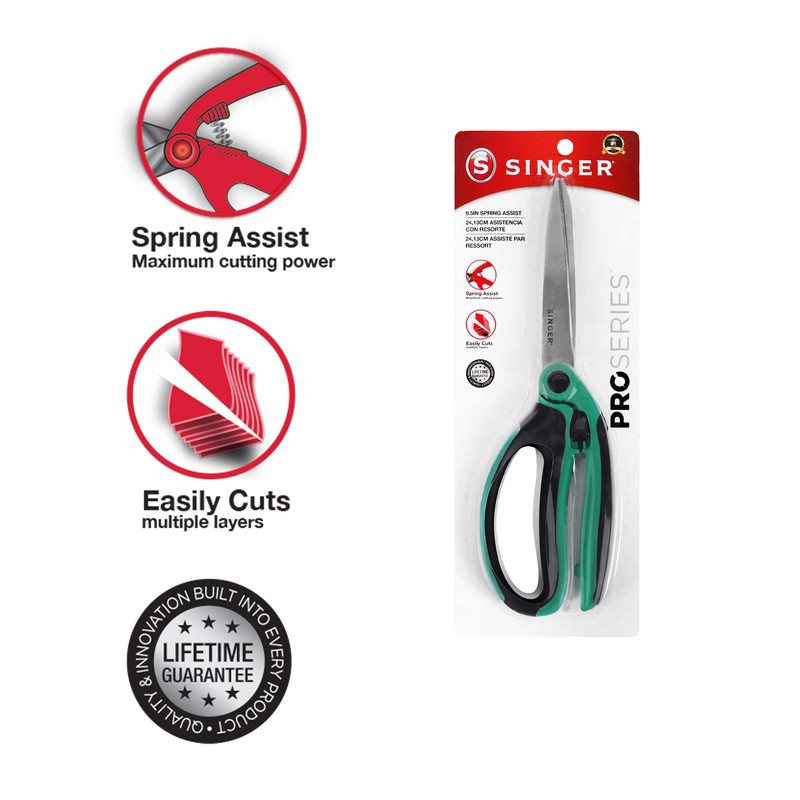 SINGER 00565 9-1/2-Inch ProSeries Spring Assist Scissor with Comfort Grip