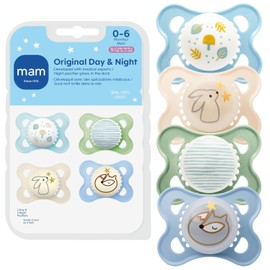 MAM Chupetes de día y noche, chupete que brilla en la oscuridad para bebés lactantes, 0-6 meses, bebé