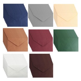 WYAN Envelopes Coloured-64 Pcs C6 Plain Ribbed Envelopes,DIY Blank Envelopes,for Thanksgiving Wedding Birthday Party Supplies and Invitations(8 Colors)