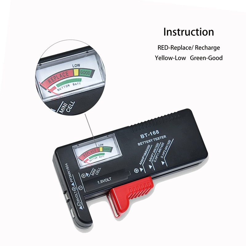Battery Tester Checker, Universal Small Battery Tester for AAA AA
