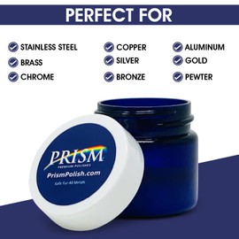 Prism Polish Metal Polish - 1 Ounce: Achieve a Brilliant Shine on Aluminum, Chrome, Stainless Steel, Brass, Silver, Nickel, Gold, Silver and More. Safe for Boat, Car, Motorcycle, Home and Business.