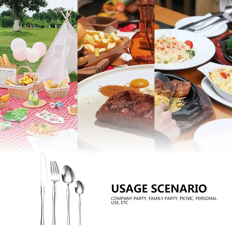24-Piece Stainless Steel Utensils Set Include Forks Knives Spoons Silverware