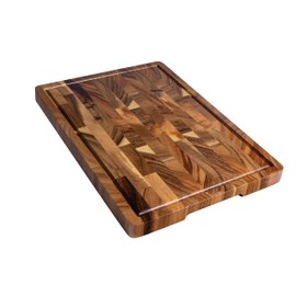 THETCHRY Walnut Wood Cutting Board for Kitchen, Heavy Duty for chopping with Juice Groove, non-slip Feet, Cheese and Vegetables, 17" x 12" x 0.8"