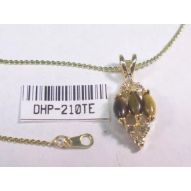 DOLPHIN ORE ** NECKLACE TIGER EYE  DESIGNER VINTAGE  GEMSTONE SEMI-PRECIOUS CRYSTALS  210TE