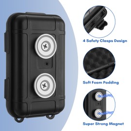 Ziopetru 2PCS Magnetic Key Box for Under Car, Car Key Hider, Outdoor Travel Waterproof Dustproof Snowproof Hidden Car Key Box for Spare Keys, Black