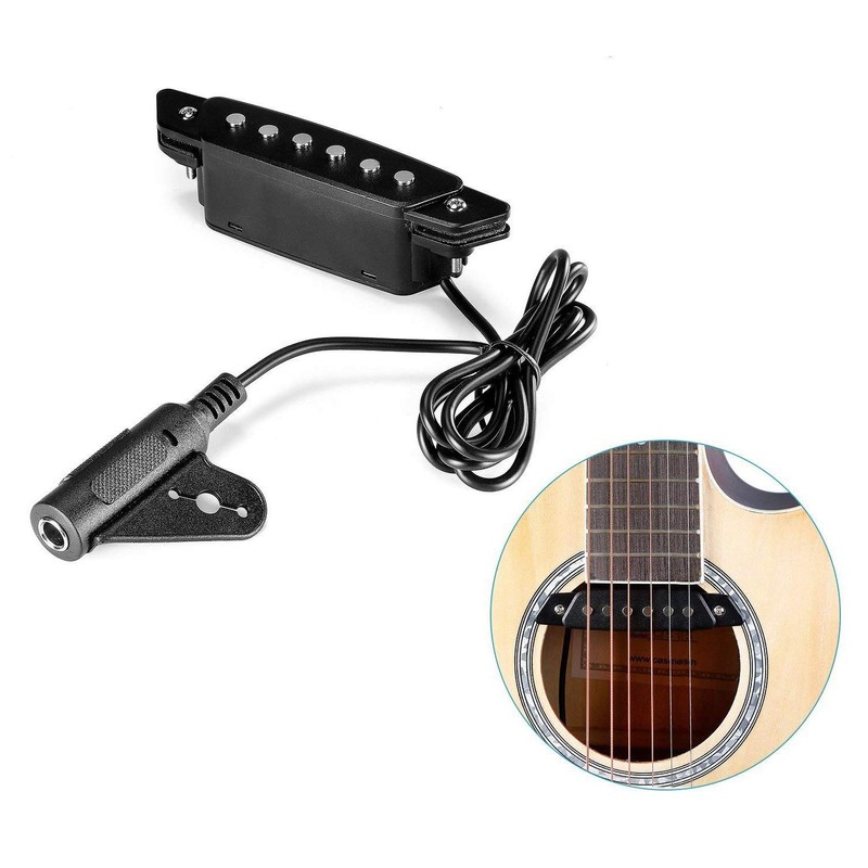 Ahvqevn -85 Black 6 Hole Sound Hole Pickup with Active