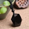 Black Obsidian Hexagram Pendant Necklace Healing Protection Crystal Jewelry