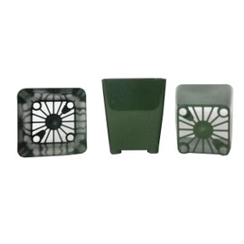 50-Pack, Water Dance Square Plastic Pots for Plants, 3.25 Inch. Color: Dark Green