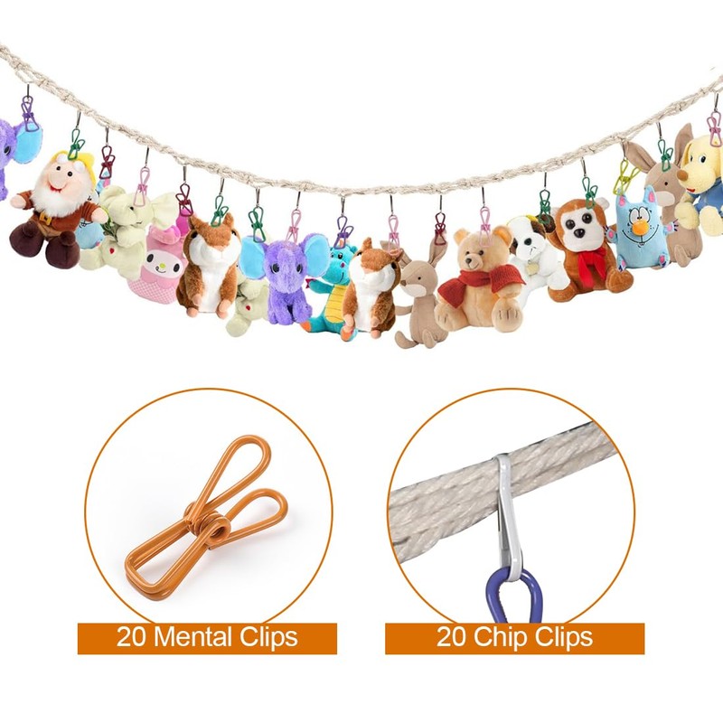 YJWZWE Stuffed Animal Storage Chain 78inch Hanging Stuff Animals Organizer