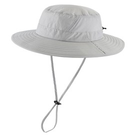 Decentron Outdoor UPF 50+ Men's Sun Hat Wide Brim Fishing Hat for Men Women Adjustable UV Protection Hiking Gardening Hat Light Grey