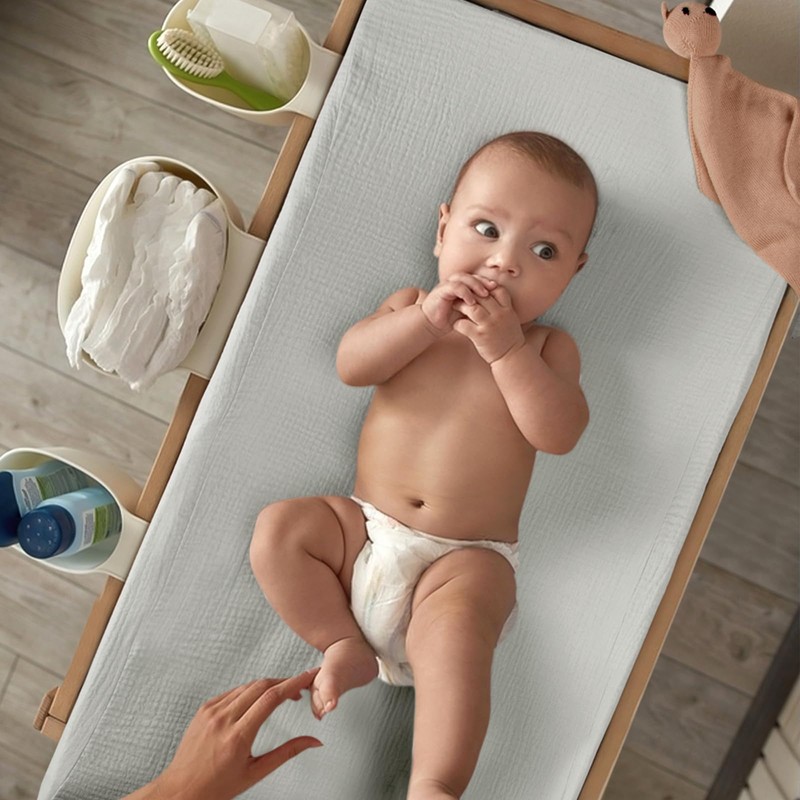 lulumoon Baby Changing Pad Cover: Muslin Diaper Changing Table Pad