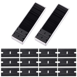 FOSHIO Plastic Razor Blades 200PCS Double Edged 1.5 Inch Suit for Razor Blade Scraper, Plastic Scraper for Remove Decals Stickers Adhesive Label and Glass Clean, Black