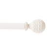 eTeckram 5/8" Single Curtain Rod with Boule Finials (Weathered White,