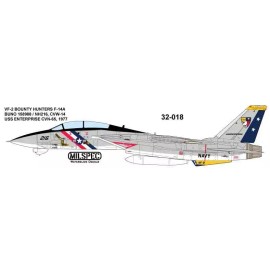 MILSPEC DECAL, MS 32-018, 1/32 SCALE, F-14A TOMCAT, VF-2 BOUNTY HUNTERS, 1977