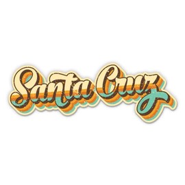 Squiddy Santa Cruz California Retro Surf Style - Vinyl Sticker Decal for Phone, Laptop, Water Bottle (3" Wide)