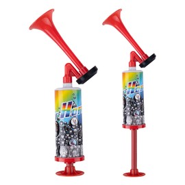 CHUNLINLAODA 2 Pcs Air Horn Handheld Pump Super Loud Extra Loud Air Horn Handheld Air Hor-n Pump, For Car Marine Boats Sports Events Camping Universal Rave Olympics Extra Loud Sound Noise Maker (Red)
