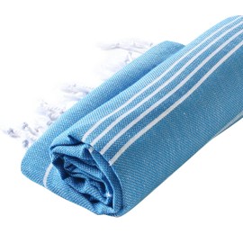 Cacala Lightweight and Thin Turkish Beach Towel 100% Cotton Sand-Free and Quick-Drying Goodness Perfect as an Extra Large Travel Towel, Beach Accessory, or Gift for Beach Lovers, 37 x 70