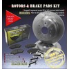 DK1555-1 Front Brake Rotors and Ceramic Pads and Hardware Set