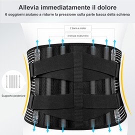 FREETOO Fascia Lombare Posturale, Regolazione della Fascia Schiena per Uomini e Donne, Posturale Cintura Lombare Utilizzare per Sport