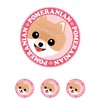 Gazing Pomeranian Orange Dog Sticker Pink Back Round L +