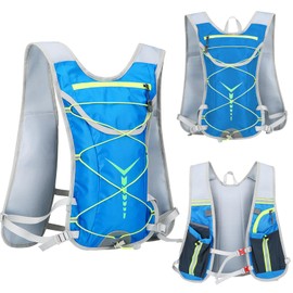 Running Backpacks, Lightweight Hydration Vest Daypack with Adjust Chest Straps Compatible with 3L Water Bladder, Breathable Reflective Insulation Pack for Women Men Hiking Cycling