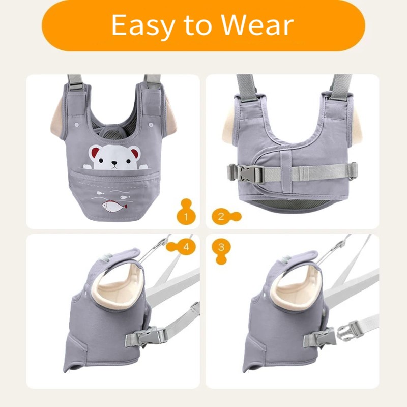 Huifen Arnés para caminar, ajustable para bebé, con entrepierna desmontable,