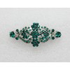 Faship Green Rhinestone Crystal Floral Double Hearts Hair Barrette Clip