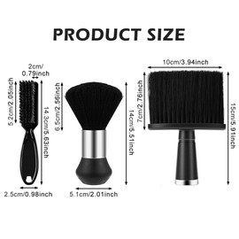 Parthan 3 Pcs Barber Brush, Barber Neck Duster Brush Set, Cleaning Brush for Hairdresser, Soft Bristles Suitable for Cleaning Hair and Debris from the Neck