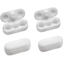 12 PCS White Plastic Beaded Chain Connector Vertical Roman Roller Blind Ball Chain Cord Connector Clips, 18mm x 7mm x 4mm