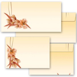 Paper Media Envelopes with Flower and Blossoms Design (Without Window) DIN Long (220 x 110 mm) Pack of 50