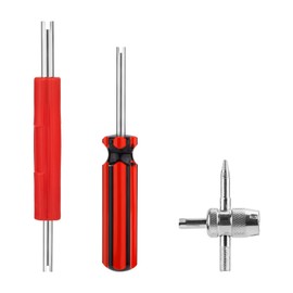 3pcs Tire Valve Stem Tool, 4 in 1 Double and Single Head Valve Core Remover Wrench Tool Metal Rubber Valve Removal Tool Multi Function Tire Valve Stem Installer Tool