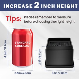 MixDora Bed Risers 2 Inch Square Stackable Furniture Risers Anti-Slip Chair Raisers for Sofas Couches Table Set of 4 Pack Black (4 Pack, 2 Inch)