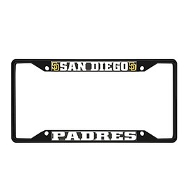 Fan Mats 31318: San Diego Padres Metal License Plate Frame Black Finish, Navy