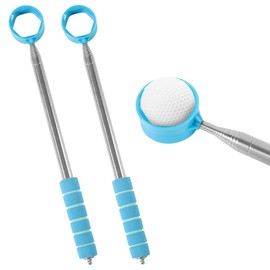 TFONSIGI Golf Ball Retriever 2 Pack, 9ft Telescopic Golf Ball Picker, Stainless Steel Golf Grabber Tool, Blue Golf Accessories Golf Gift