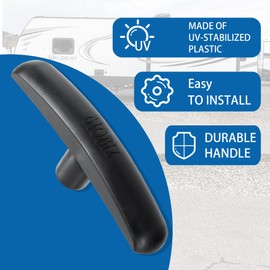 GLOBIZ RV Sewer Valve Handles Replacement Fit for 1 1/2"， 2“and 3" RV Black Tank Valve Compatible with Most Brands Valve Plastic Molded UV-Resistant(2Pack) Black(8008)