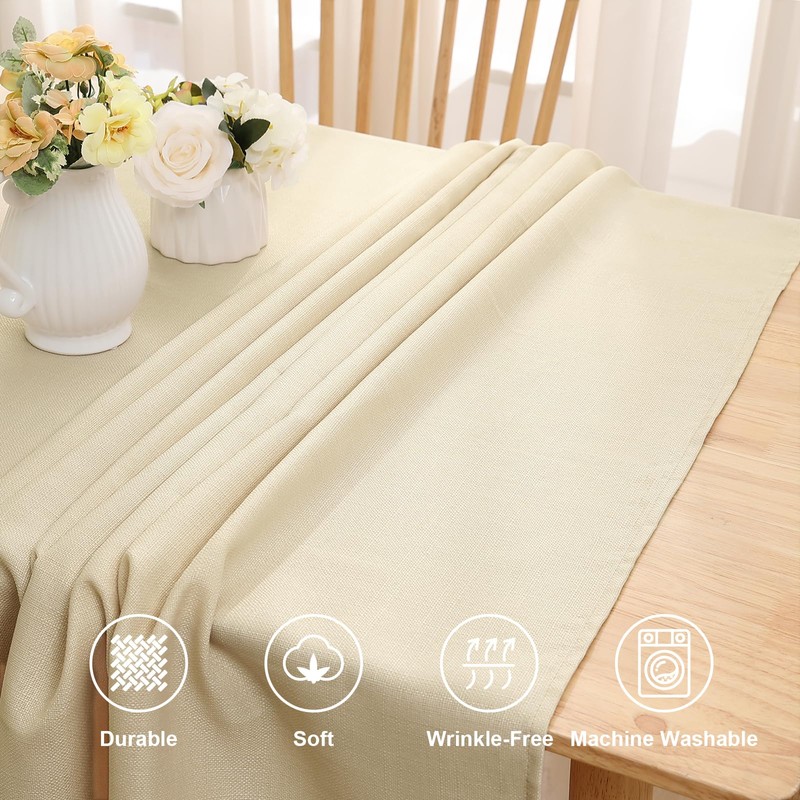 smiry Linen Table Cloth Rectangle 140x200 cm Wipe Clean Tablecloth