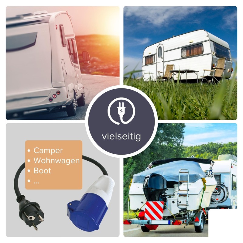 Perel ECEEA2-G Cable Schuko Coupling to Cee Plug Length 40