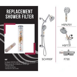 Westbrass HHF Replacement Filter Cartridge for Shower Bracket or Handheld Shower, 2-Pack