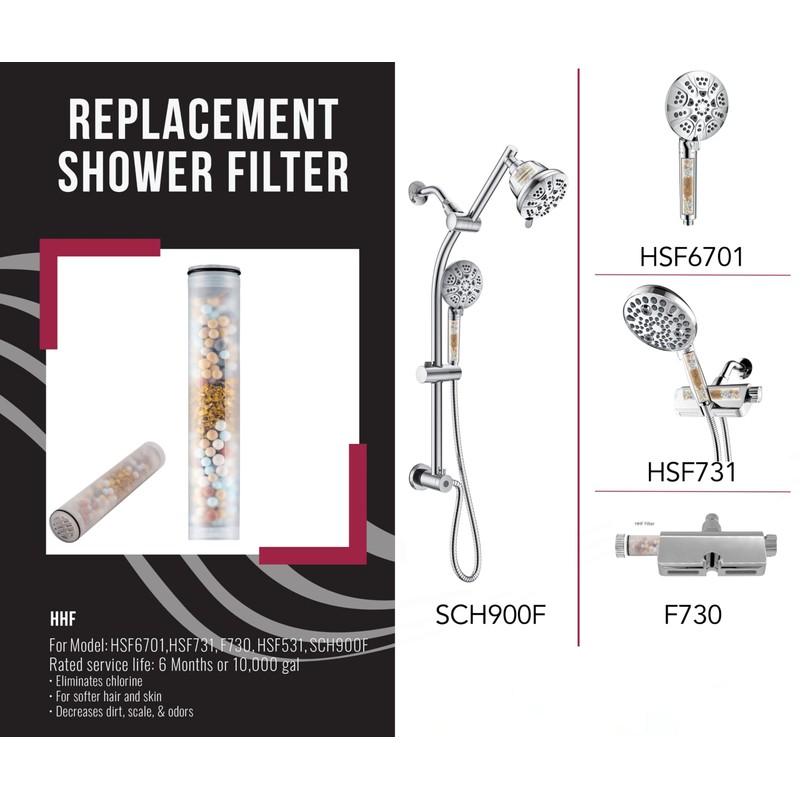 Westbrass HHF Replacement Filter Cartridge for Shower Bracket or Handheld