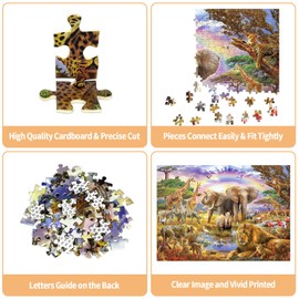Jigsaw Puzzles 1000 Pieces African Animal Puzzles Animal World Jigsaw Puzzles for Adult Teens Kids Jungle Scene Jigsaw Puzzles Game Toy Gift Home Decoration