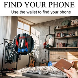 Bluetooth Anti-Lost Wallet for Men, Mens Wallet Tracker with GPS Position Locator Finder