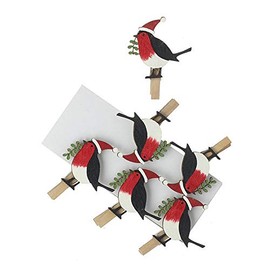Heaven Sends Christmas Pegs Wooden Robin Christmas Card