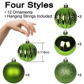 8 cm Christmas Decoration Christmas Baubles, 16 Pieces Shatterproof Christmas Tree Baubles Ornaments Christmas Tree Decoration Baubles